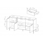 Комод Ларс / Lars 3-дверний з 2 шухлядами 3D2S/153 Антрацит Ш153xВ82 см.