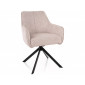 Стілець кухонний обідній м'який Notti Leo Світло-бежева тканина / Чорний каркас