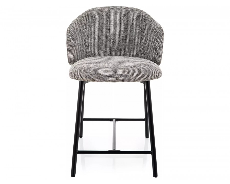 Напівбарний стілець кухонний Osaka H-2 Сіра тканина / Чорний каркас