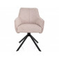 Стілець кухонний обідній м'який Notti Leo Світло-бежева тканина / Чорний каркас