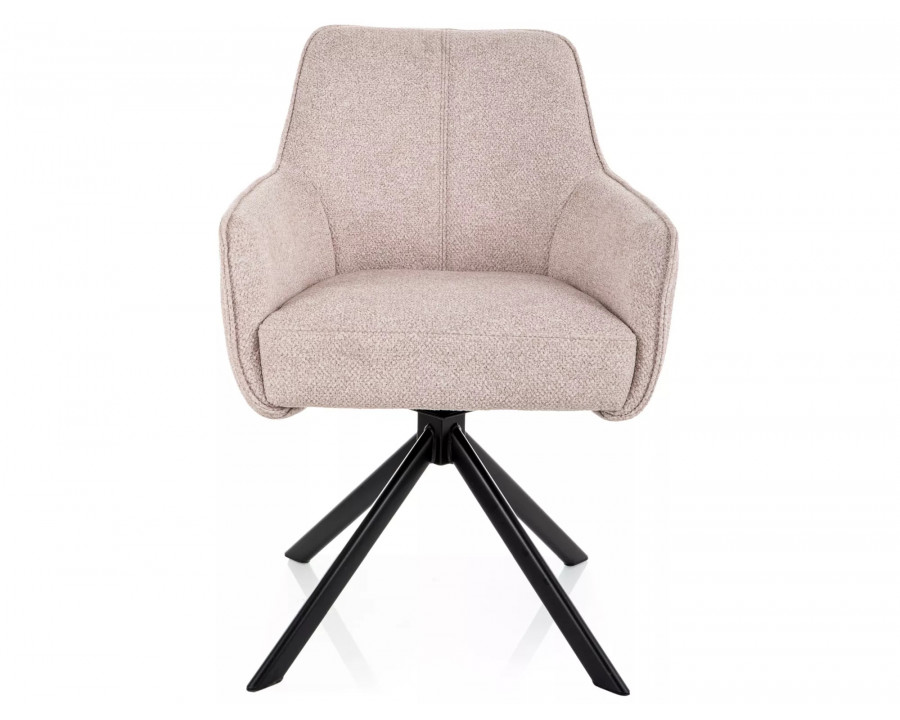 Стілець кухонний обідній м'який Notti Leo Світло-бежева тканина / Чорний каркас