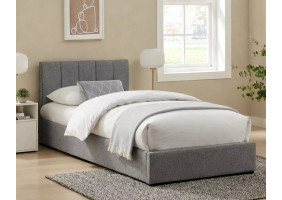 Ліжко односпальне м'яке Montreal Raven 90×200 Сіра тканина