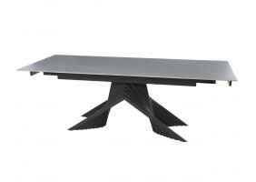 Стіл ROSARIO CERAMIC 160(220)*90 сірий мат/чорний каркас