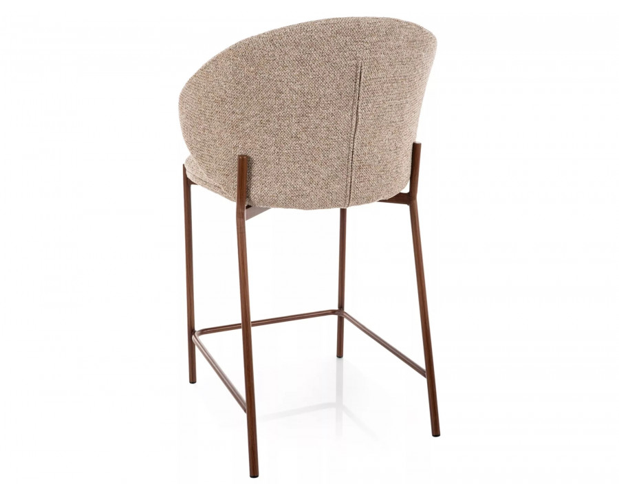 Напівбарний стілець кухонний Kioto H-2 Бежева тканина / Горіх каркас