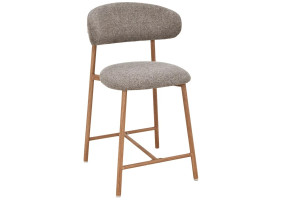 Напівбарний стілець кухонний Elton H-2 Капучіно тканина / Дуб каркас