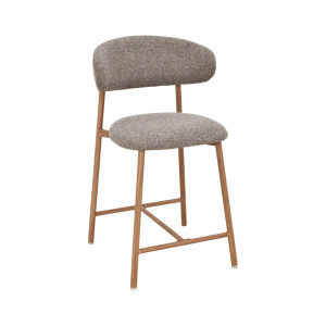 Напівбарний стілець кухонний Elton H-2 Капучіно тканина / Дуб каркас