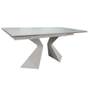 Стіл обідній розкладний LAURA CERAMIC 160(240)*90 білий мат/білий