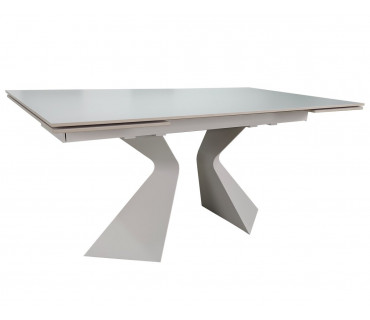 Стіл обідній розкладний LAURA CERAMIC 160(240)*90 білий мат/білий