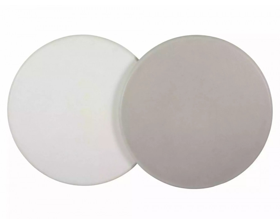 Стіл обідній кухонний Aurora ø120 см МДФ + мікроцемент Екрю / Екрю каркас