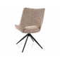 Стілець кухонний обідній м'який Fino I Темно-бежева тканина Noelle / Чорний каркас