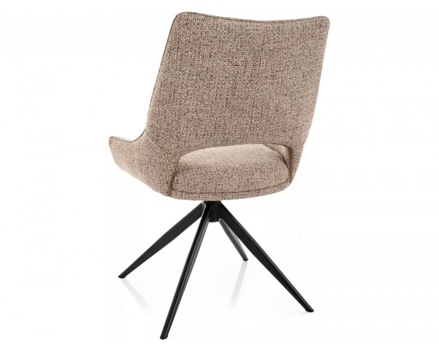 Стілець кухонний обідній м'який Fino I Темно-бежева тканина Noelle / Чорний каркас