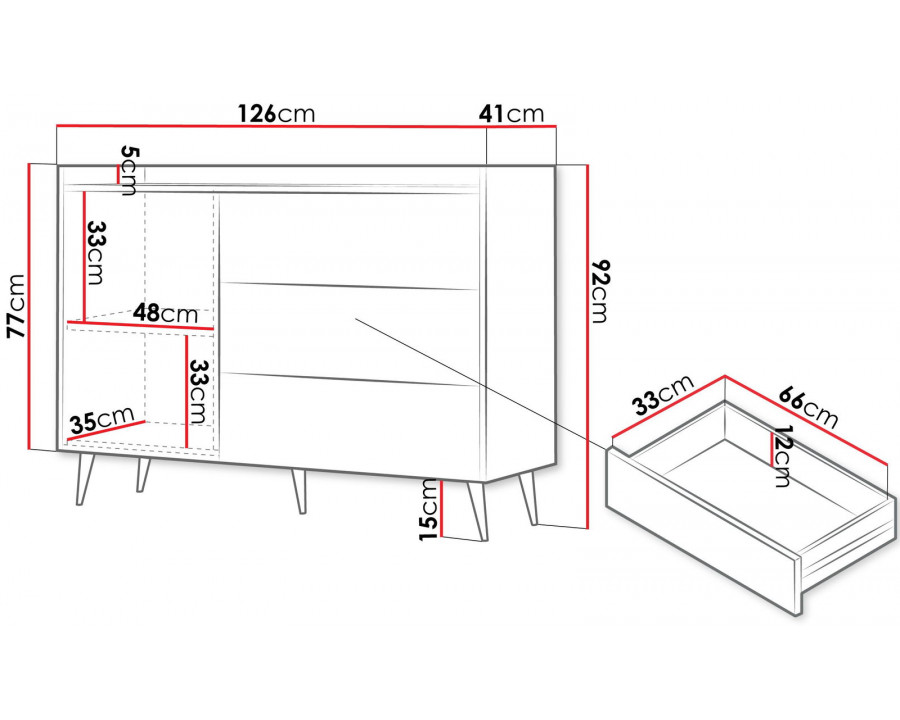 Комод ADEMO REG 4 126х92х41 горіх / горіх