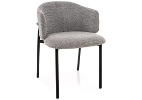 Стілець кухонний обідній м'який Osaka Сіра тканина / Чорний каркас