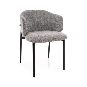 Стілець кухонний обідній м'який Osaka Сіра тканина / Чорний каркас