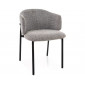 Стілець кухонний обідній м'який Osaka Сіра тканина / Чорний каркас