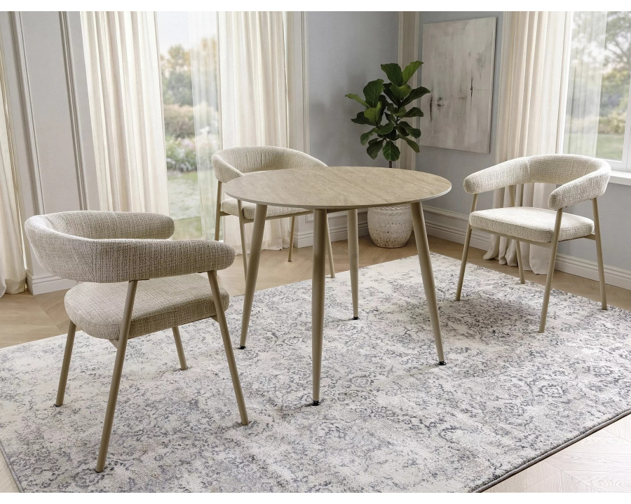 Стіл обідній кухонний Rion ø90 см Кераміка Беж / Кашемір каркас