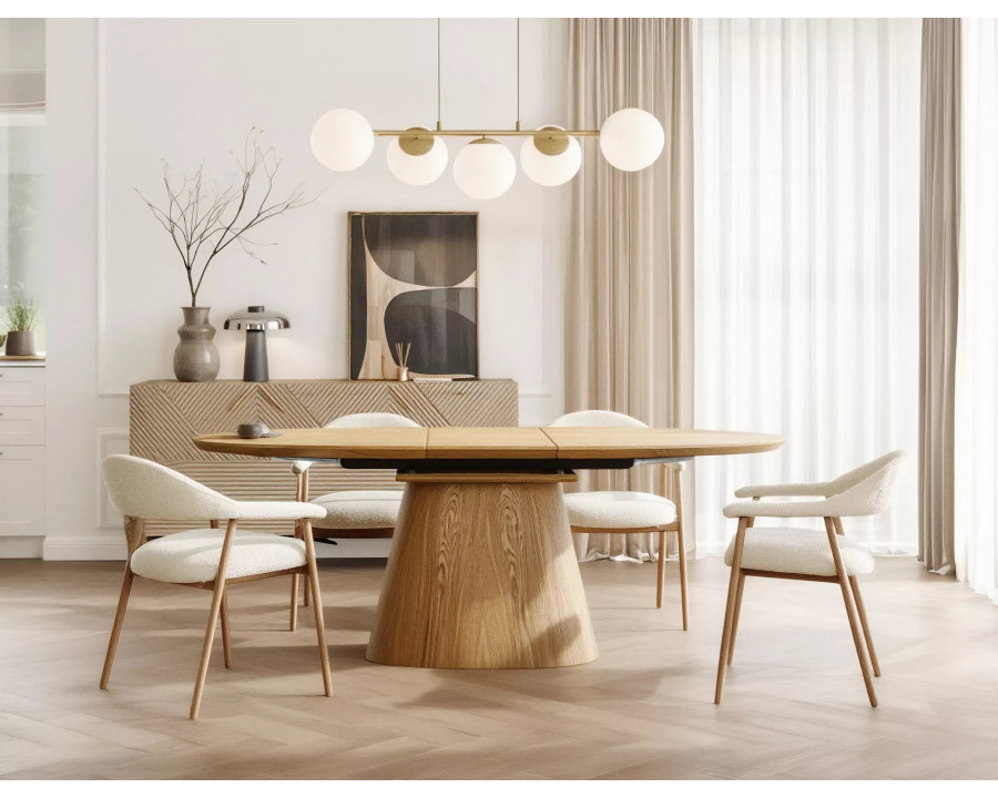 Стіл обідній кухонний розкладний Marocco (160–200)×100 см МДФ + шпон Дуб / Дуб каркас