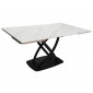 Стіл обідній розкладний HILDA CERAMIC 160(240)*90 білий мат/чорний