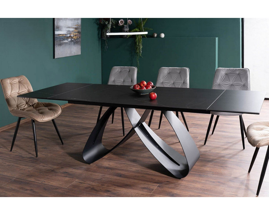 Стіл обідній розкладний SAMANTA CERAMIC 160(240)*90 чорний SAHARA NOIR/чорний мат SAMANTACC160