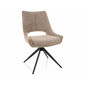 Стілець кухонний обідній м'який Fino I Темно-бежева тканина Noelle / Чорний каркас
