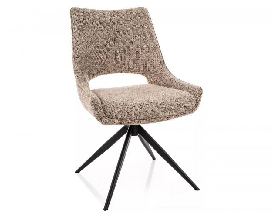 Стілець кухонний обідній м'який Fino I Темно-бежева тканина Noelle / Чорний каркас