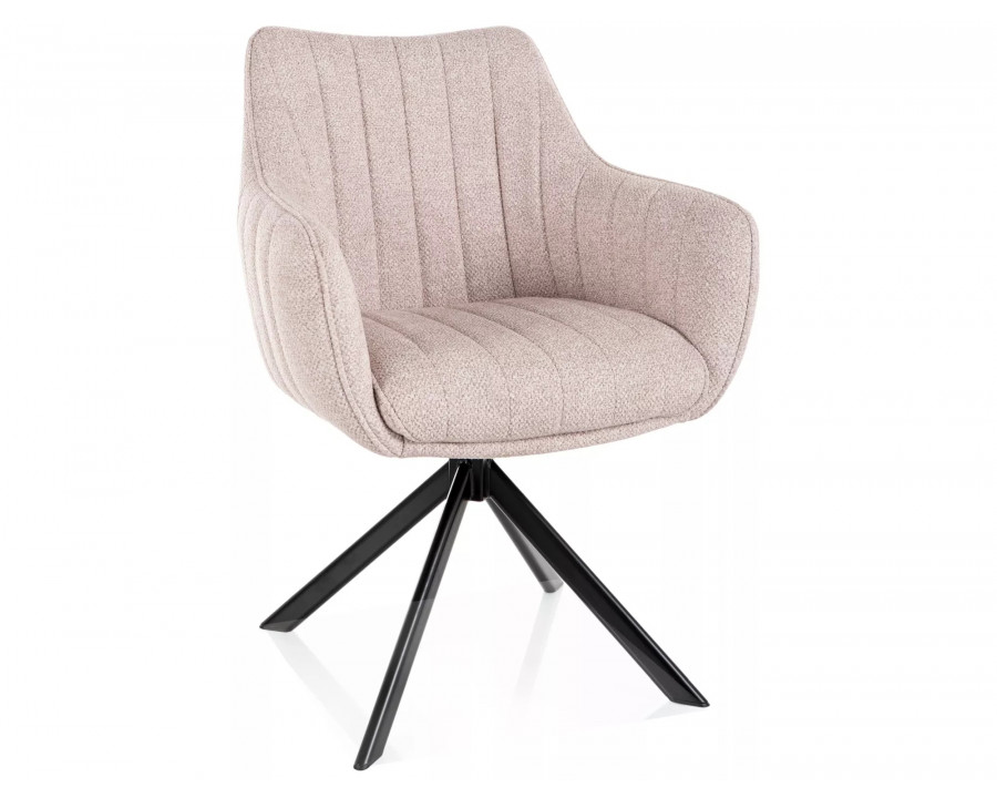 Стілець кухонний обідній м'який Azalia Leo Світло-бежева тканина / Чорний каркас