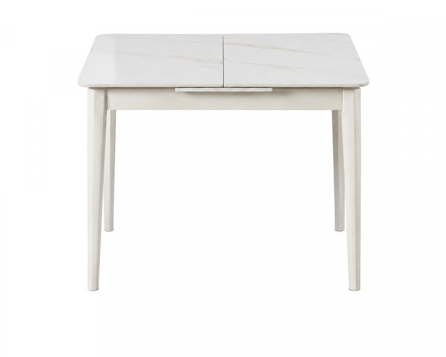 Стіл обідній розкладний TALLINN CERAMIC 90(120)*70 білий глянець / кашемір