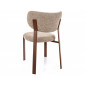 Стілець кухонний обідній м'який Rin D Бежева тканина / Горіх каркас