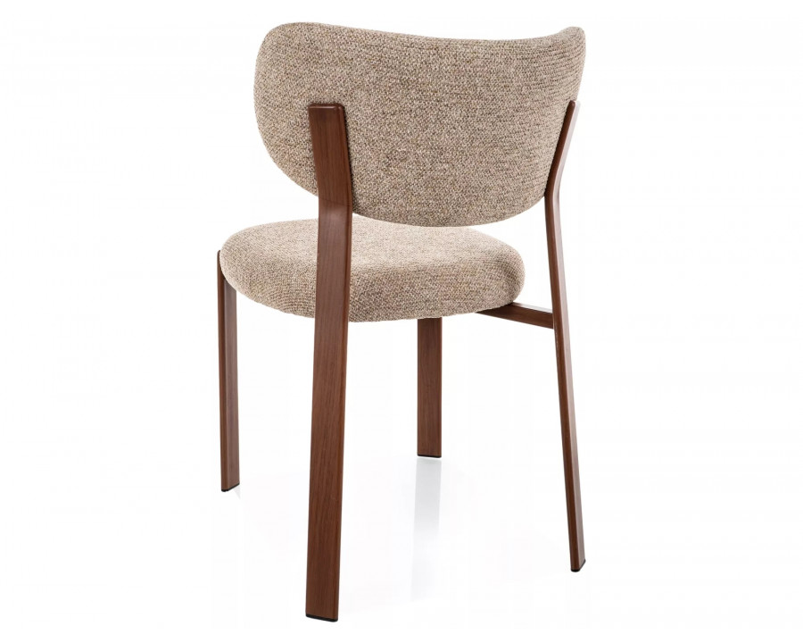 Стілець кухонний обідній м'який Rin D Бежева тканина / Горіх каркас