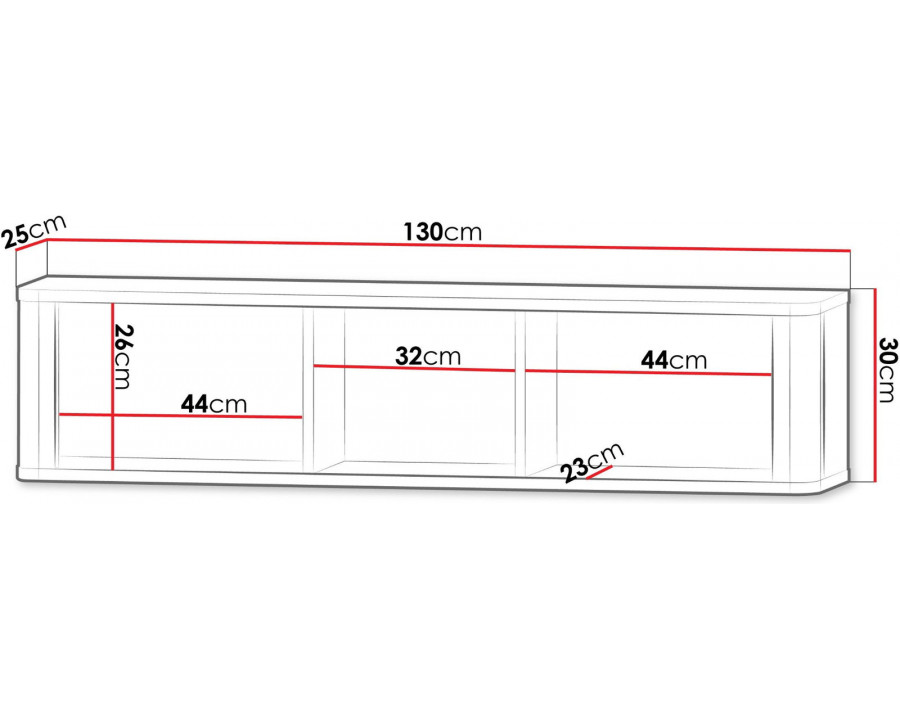 Полиця на стіну MARLY REG 20 127х30х25 кашемір / горіх
