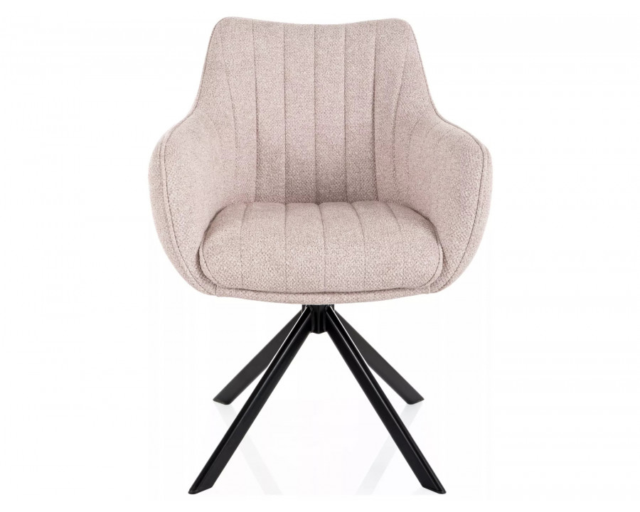 Стілець кухонний обідній м'який Azalia Leo Світло-бежева тканина / Чорний каркас