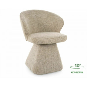 Стілець кухонний обідній м'який Nago Noelle Бежева тканина / Бежевий каркас