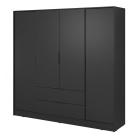 Шафа для одягу Келлі / Kelly 4D 4-дверна Чорний 206х51х200 см.