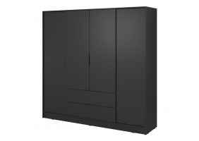 Шафа для одягу Келлі / Kelly 4D 4-дверна Чорний 206х51х200 см.