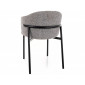 Стілець кухонний обідній м'який Osaka Сіра тканина / Чорний каркас