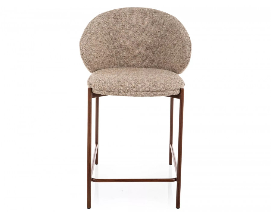 Напівбарний стілець кухонний Kioto H-2 Бежева тканина / Горіх каркас