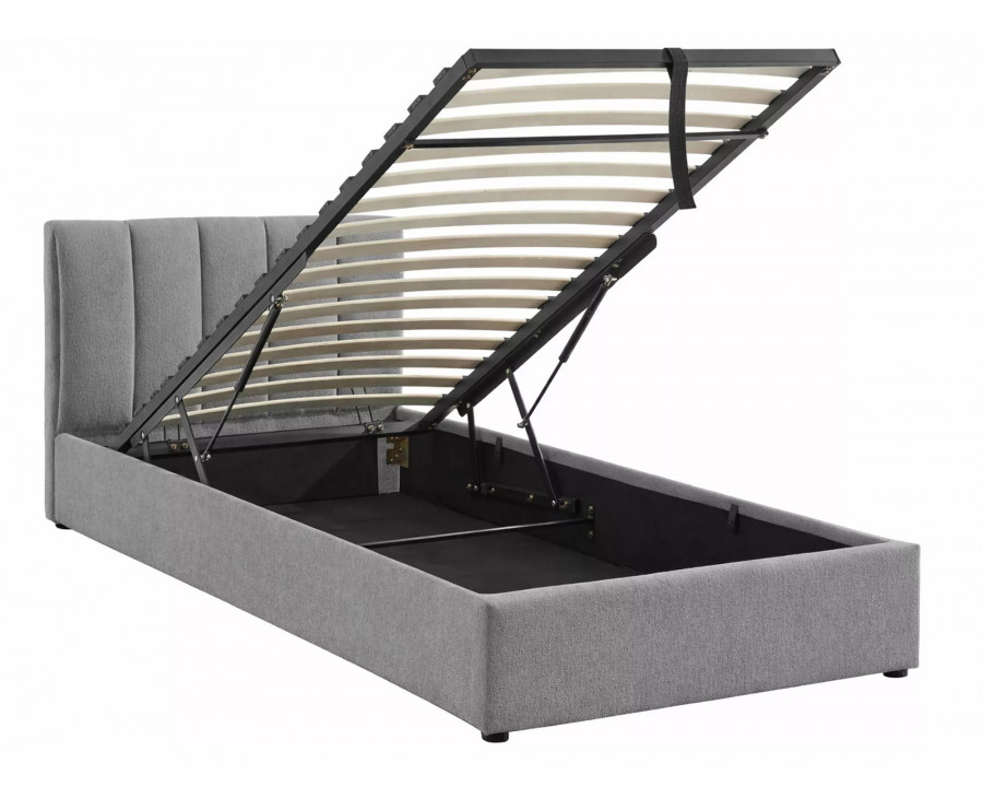 Ліжко односпальне м'яке Montreal Raven 90×200 Сіра тканина