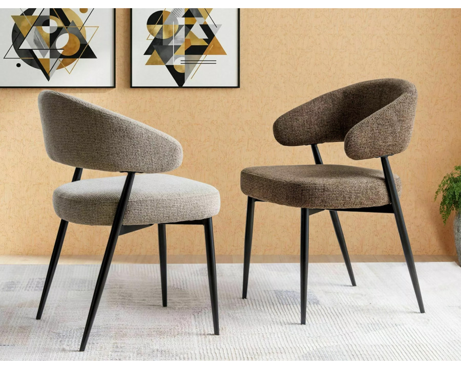 Стілець кухонний обідній м'який Lucio Noelle Бежева тканина / Чорний каркас