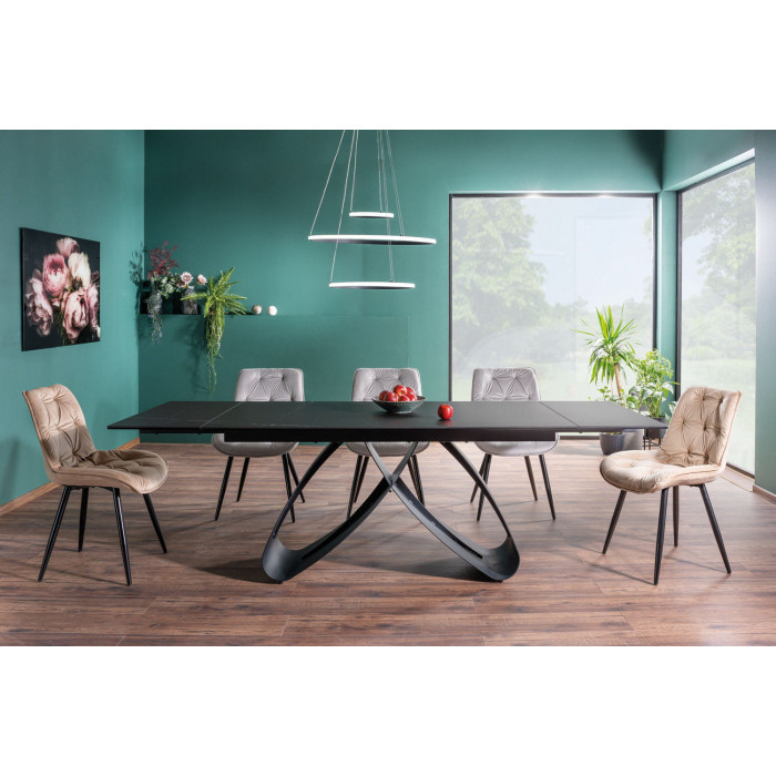 Стіл обідній розкладний SAMANTA CERAMIC 160(240)*90 чорний SAHARA NOIR/чорний мат SAMANTACC160