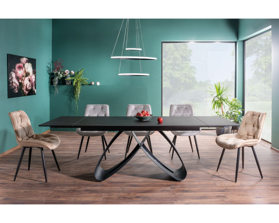 Стіл обідній розкладний SAMANTA CERAMIC 160(240)*90 чорний SAHARA NOIR/чорний мат SAMANTACC160