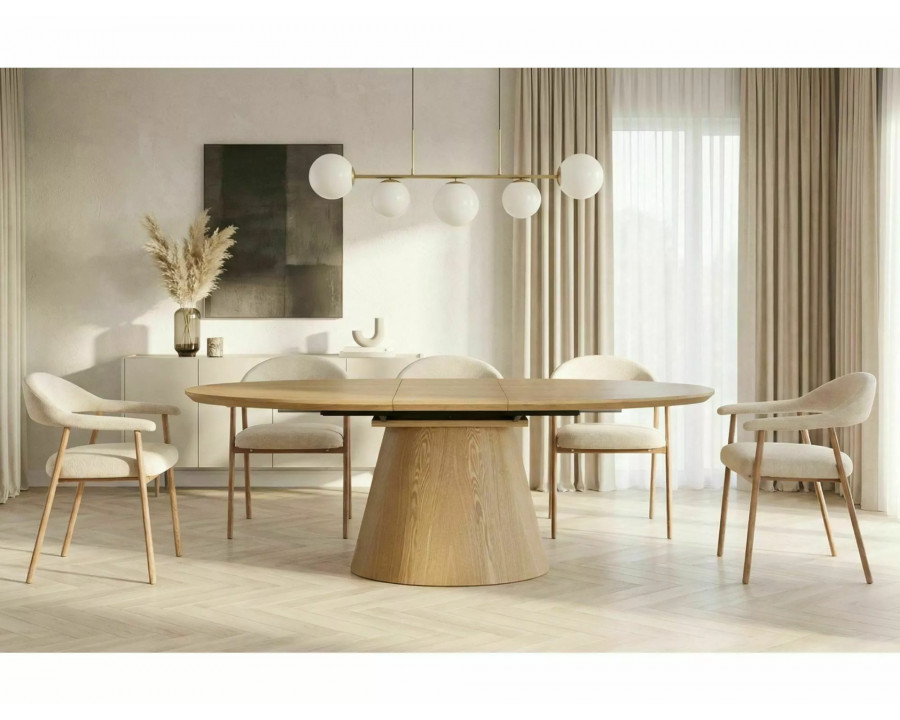 Стіл обідній кухонний розкладний Marocco (160–200)×100 см МДФ + шпон Дуб / Дуб каркас