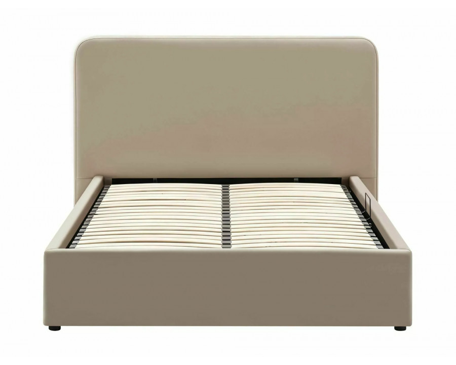 Ліжко полуторне м'яке Lumia Velvet 140×200 Темно-бежева велюр Bluvel