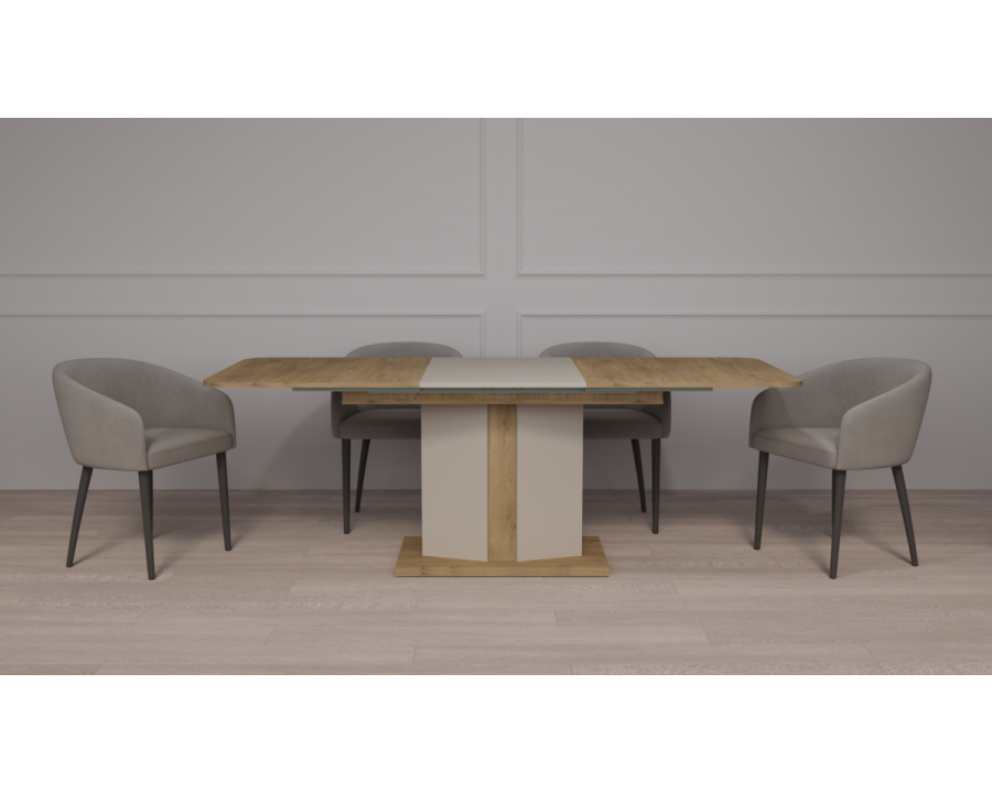 Обідній стіл розкладний CRYSTAL D/K MAX 160(190-220)х90 дуб кремона торро/кашемір