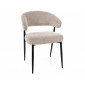 Стілець кухонний обідній м'який Lucio Noelle Бежева тканина / Чорний каркас