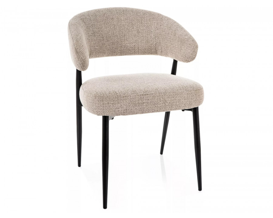 Стілець кухонний обідній м'який Lucio Noelle Бежева тканина / Чорний каркас