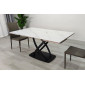 Стіл обідній розкладний HILDA CERAMIC 160(240)*90 білий мат/чорний