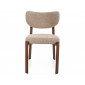 Стілець кухонний обідній м'який Rin D Бежева тканина / Горіх каркас