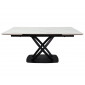 Стіл обідній розкладний HILDA CERAMIC 160(240)*90 білий мат/чорний