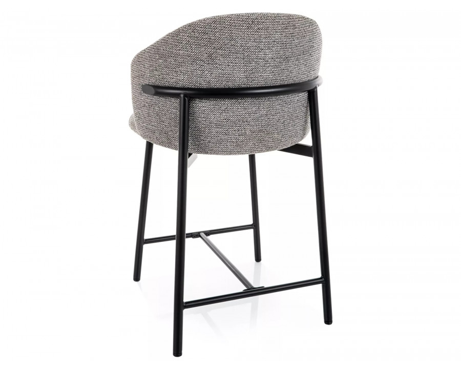 Напівбарний стілець кухонний Osaka H-2 Сіра тканина / Чорний каркас