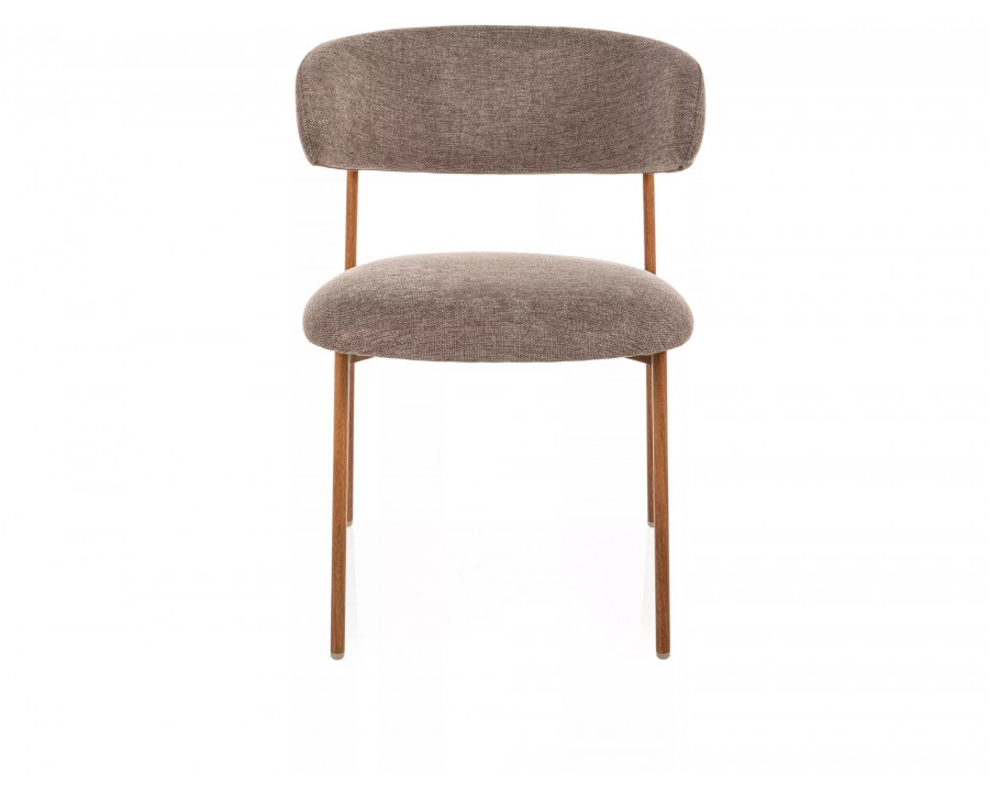 Стілець кухонний обідній м'який Elton D Бежева тканина Brego / Дуб каркас